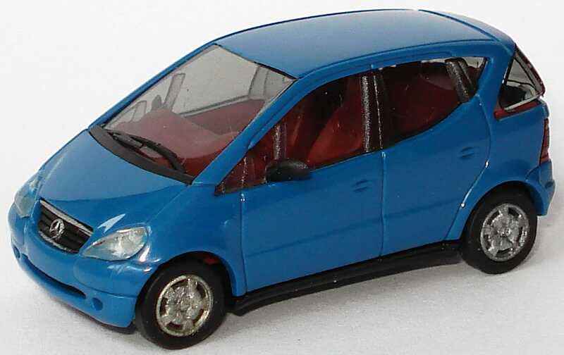 Foto 1:87 Mercedes-Benz A-Klasse (W168) petrolblau (Türgriffe unbedruckt) Busch 48600