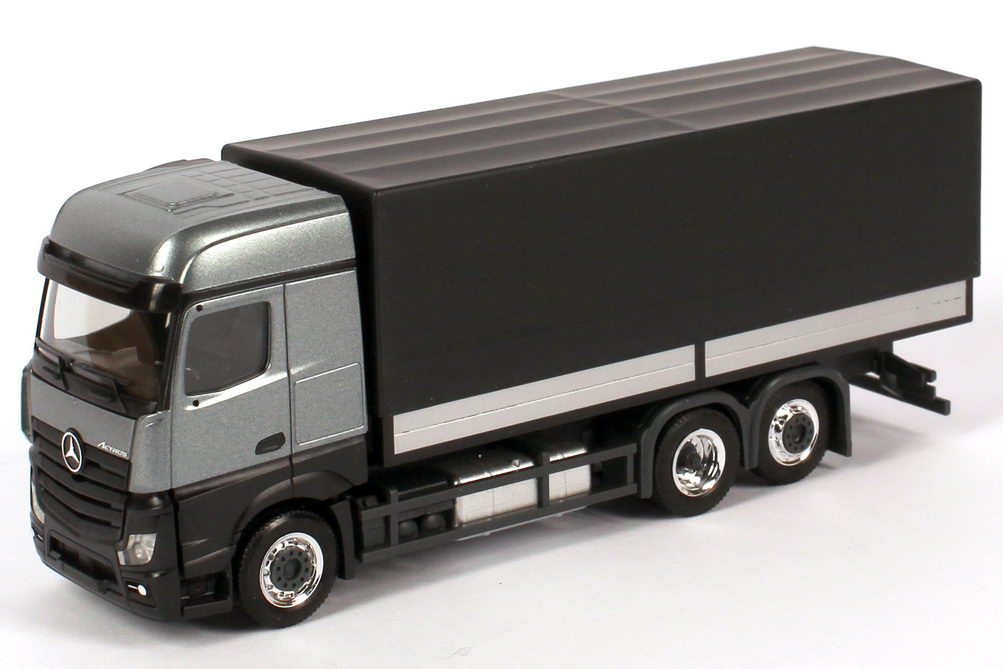 Foto 1:87 Mercedes-Benz Actros 2 BigSpace 3a PP-Lkw andorit-grau-met./schwarz Werbemodell herpa B66004086