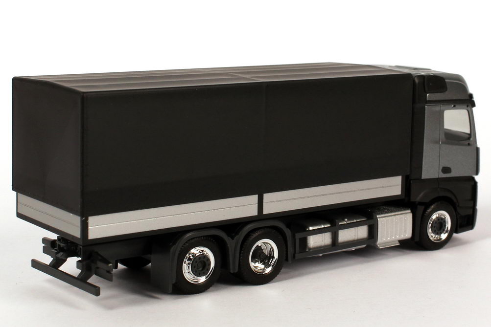 Foto 1:87 Mercedes-Benz Actros 2 BigSpace 3a PP-Lkw andorit-grau-met./schwarz Werbemodell herpa B66004086