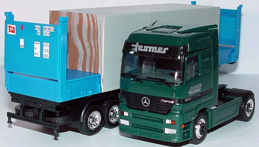 Foto 1:87 Mercedes-Benz Actros LH Fv Cv 40 BulkCoSzg offen mit Ladung Rudeloff Tesmer, Cho Yang herpa