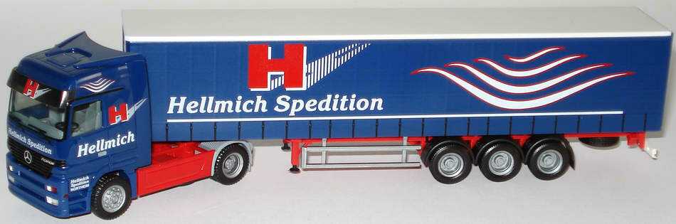 Foto 1:87 Mercedes-Benz Actros LH Fv Cv GpSzg 2/3 Hellmich Spedition herpa 145091