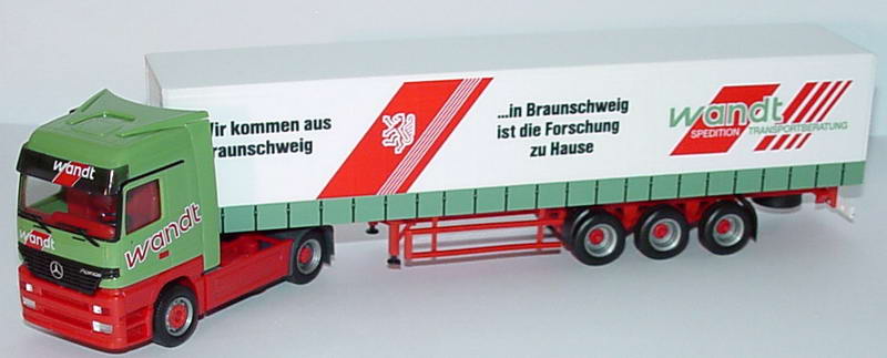 Foto 1:87 Mercedes-Benz Actros LH Fv Cv GpSzg 2/3 Wandt Spedition Transportberatung, ...in Braunschweig ist die Forschung zu Hause herpa 188265