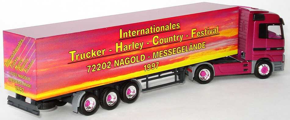 Foto 1:87 Mercedes-Benz Actros LH Fv Cv KoSzg 2/3 Internationales Trucker-Harley-Country-Festival Nagold 1997 herpa