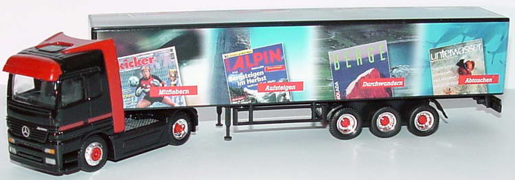 Foto 1:87 Mercedes-Benz Actros LH Fv Cv KoSzg 2/3 Olympia verlag, kicker, Alpin, Berge, unterwasser Schuco 22421