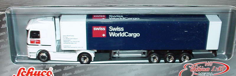 Foto 1:87 Mercedes-Benz Actros LH Fv Cv KoSzg 2/3 Swiss Cargo Schuco 22437