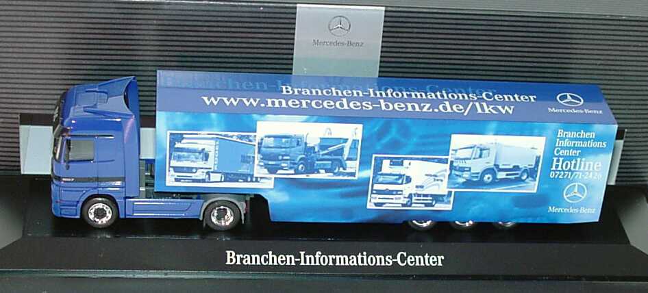 Foto 1:87 Mercedes-Benz Actros LH Fv Cv KoSzg Cv 2/3 Branchen-Informations-Center Werbemodell herpa B66000467
