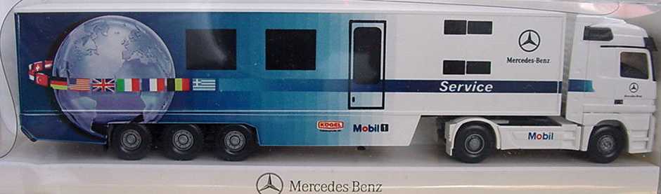 Foto 1:87 Mercedes-Benz Actros LH Fv Cv KoSzg Cv 2/3 MB Service, Mobil 1 Werbemodell Wiking B66000265