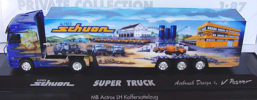 Foto 1:87 Mercedes-Benz Actros LH Fv Cv KoSzg Cv 2/3 Schuon, 50 Jahre Supertruck herpa 120210