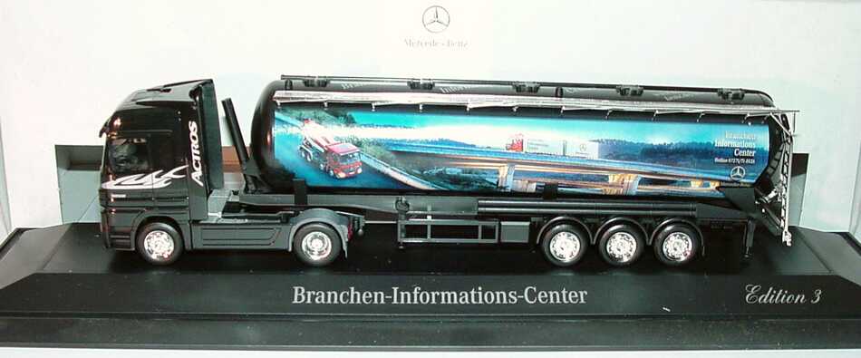 Foto 1:87 Mercedes-Benz Actros LH MP2 Fv Cv 60m³-KippsiloSzg 2/3 Branchen Informations Center, Edition 3 Werbemodell herpa B66000586