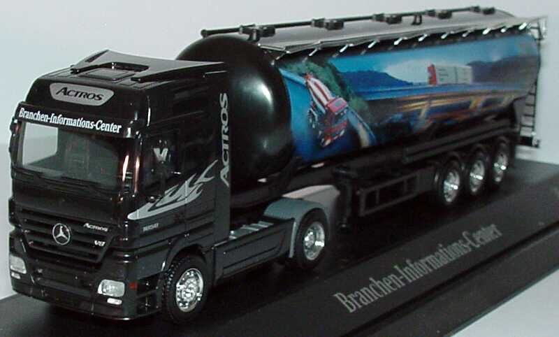 Foto 1:87 Mercedes-Benz Actros LH MP2 Fv Cv 60m³-KippsiloSzg 2/3 Branchen Informations Center, Edition 3 Werbemodell herpa B66000586