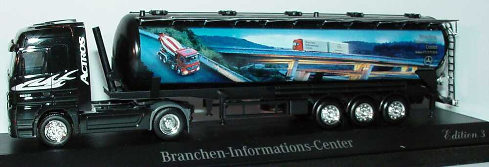 Foto 1:87 Mercedes-Benz Actros LH MP2 Fv Cv 60m³-KippsiloSzg 2/3 Branchen Informations Center, Edition 3 Werbemodell herpa B66000586