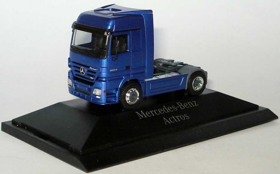 Foto 1:87 Mercedes-Benz Actros LH MP2 Fv Cv 2a Szgm blau-met. Werbemodell herpa B66000521