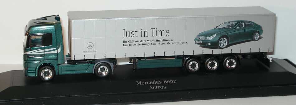 Foto 1:87 Mercedes-Benz Actros LH MP2 Fv Cv GpSzg 2/3 Just in Time - Ihr CLS aus dem Werk Sindelfingen Werbemodell herpa B66000596
