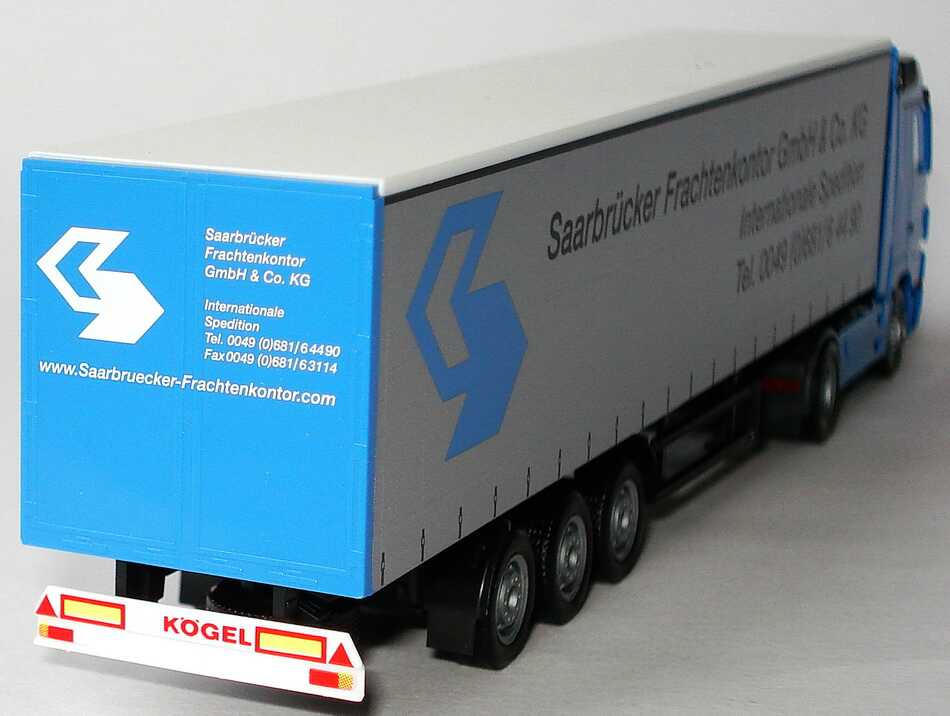 Foto 1:87 Mercedes-Benz Actros LH MP2 Fv Cv GpSzg 2/3 Saarbrückener Frachtenkontor GmbH & Co. KG herpa 287883