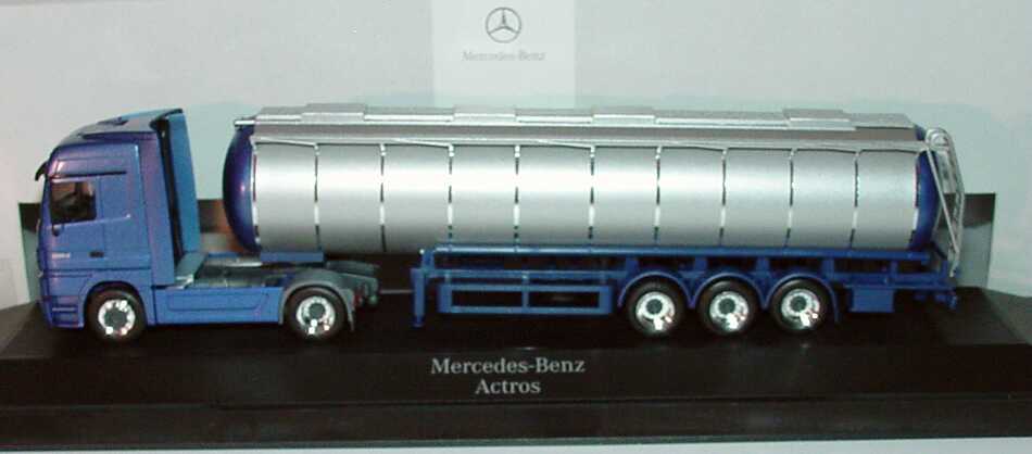 Foto 1:87 Mercedes-Benz Actros LH MP2 Fv Cv JumboTankSzg blau-met. Werbemodell herpa B66000523