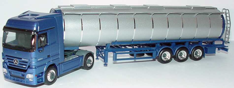 Foto 1:87 Mercedes-Benz Actros LH MP2 Fv Cv JumboTankSzg blau-met. Werbemodell herpa B66000523