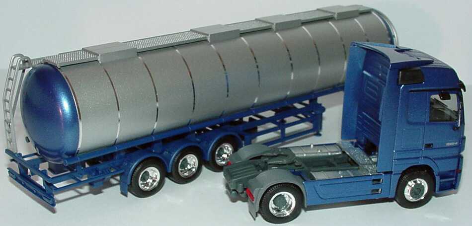 Foto 1:87 Mercedes-Benz Actros LH MP2 Fv Cv JumboTankSzg blau-met. Werbemodell herpa B66000523