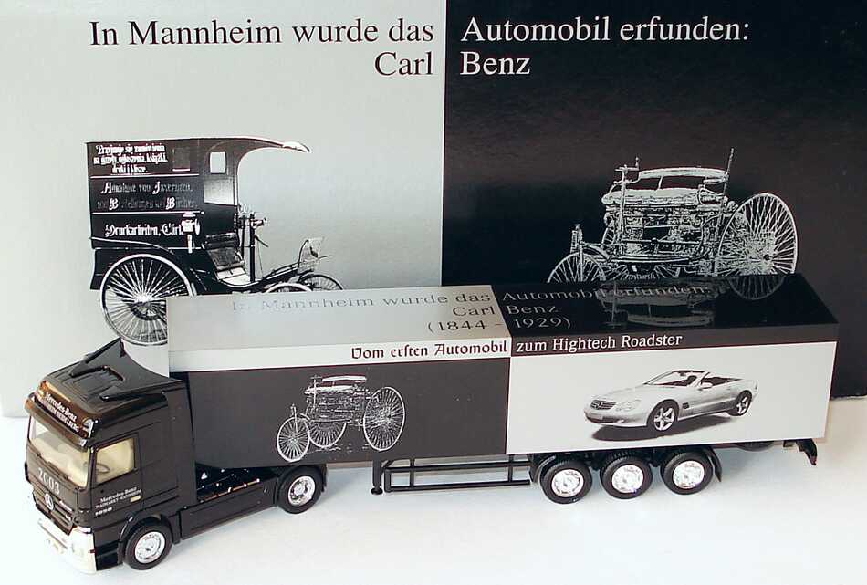 Foto 1:87 Mercedes-Benz Actros LH MP2 Fv Cv KoSzg 2/3 Vom ersten Automobil zum Hightech Roadster, Maimarkt Mannheim 2003 Werbemodell herpa 264983
