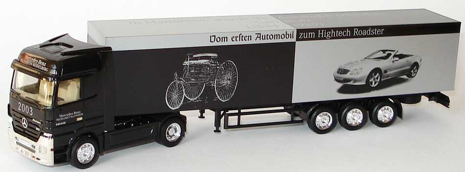 Foto 1:87 Mercedes-Benz Actros LH MP2 Fv Cv KoSzg 2/3 Vom ersten Automobil zum Hightech Roadster, Maimarkt Mannheim 2003 Werbemodell herpa 264983