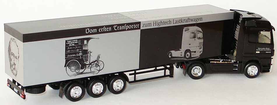 Foto 1:87 Mercedes-Benz Actros LH MP2 Fv Cv KoSzg 2/3 Vom ersten Automobil zum Hightech Roadster, Maimarkt Mannheim 2003 Werbemodell herpa 264983
