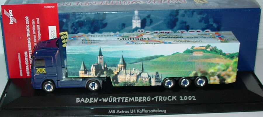 Foto 1:87 Mercedes-Benz Actros LH MP2 Fv Cv KoSzg Cv 2/3 Baden-Württemberg-Truck 2002 herpa 120258