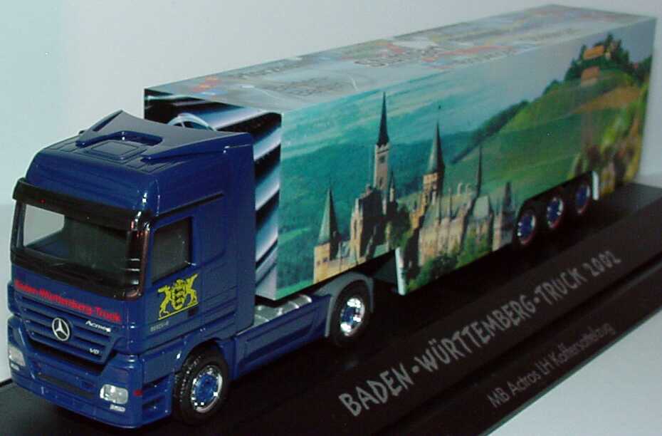 Foto 1:87 Mercedes-Benz Actros LH MP2 Fv Cv KoSzg Cv 2/3 Baden-Württemberg-Truck 2002 herpa 120258