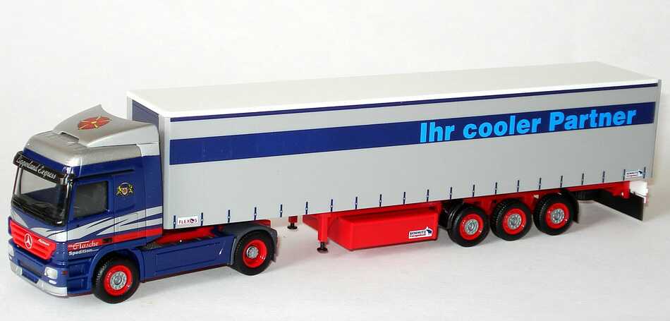 Foto 1:87 Mercedes-Benz Actros L MP2 GPSzg 2/3 Spedition Tasche, Lemgo, Ihr cooler Partner, Lipperland Express herpa 150132
