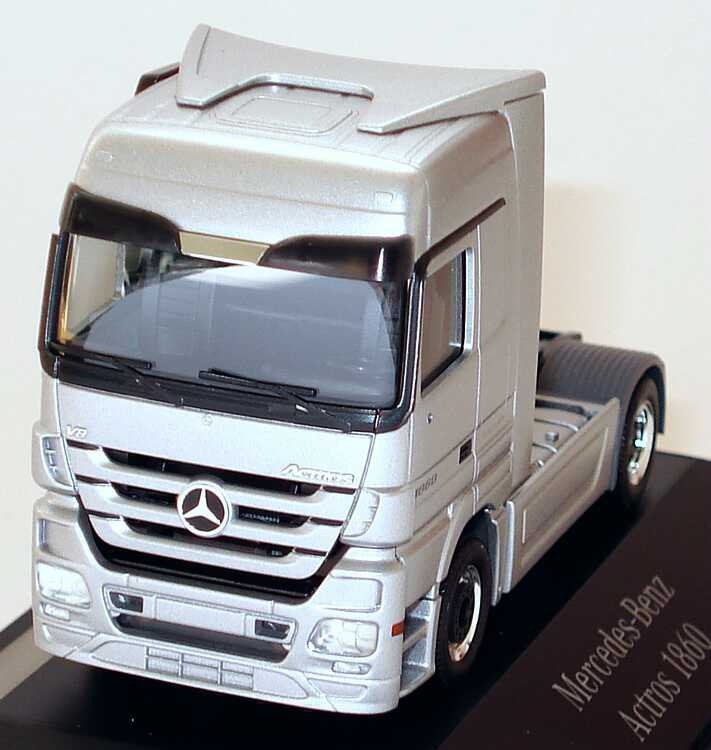 Foto 1:87 Mercedes-Benz Actros Megaspace MP3 2a Szgm perlsilber-met. Actros 1860 Werbemodell herpa B66000829