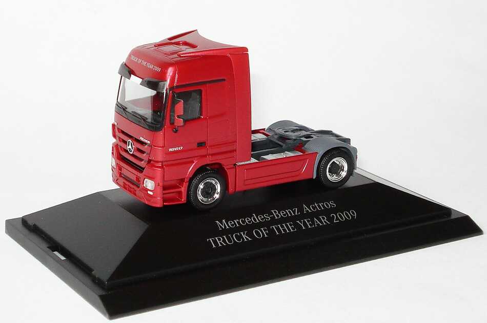 Foto 1:87 Mercedes-Benz Actros Megaspace MP3 2a Szgm violettrot-met. Truck Of The Year 2009 Werbemodell herpa B66004072