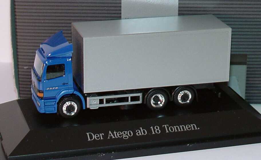 Foto 1:87 Mercedes-Benz Atego 3a Ko-Lkw blau/silber Der Atego ab 18 Tonnen Werbemodell herpa B66000232