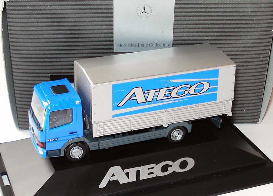 Foto 1:87 Mercedes-Benz Atego 815 2a PP-Lkw blau/silber-met. Atego Werbemodell herpa B66000148