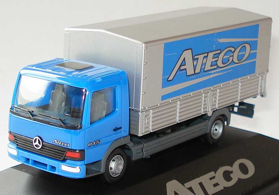Foto 1:87 Mercedes-Benz Atego 815 2a PP-Lkw blau/silber-met. Atego Werbemodell herpa B66000148