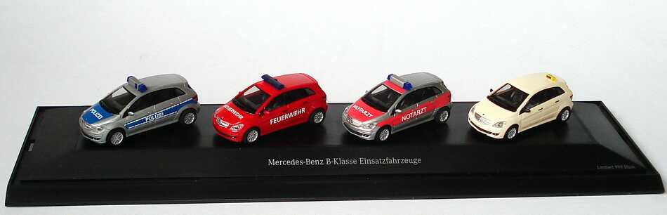 Foto 1:87 Mercedes-Benz B-Klasse Einsatzfahrzeuge (B-Klasse (W245) Polizei, Feuerwehr, Notarzt, Taxi) Werbemodell herpa B66961390