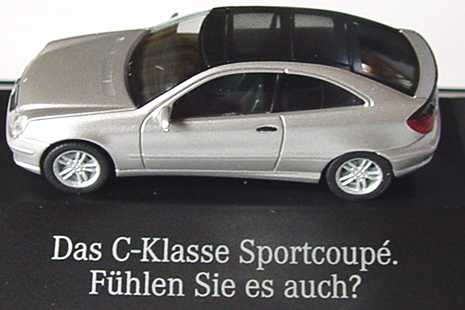 Foto 1:87 Mercedes-Benz C-Klasse Sport Coupé silber-met. Fühlen Sie es auch? Werbemodell herpa B66961315