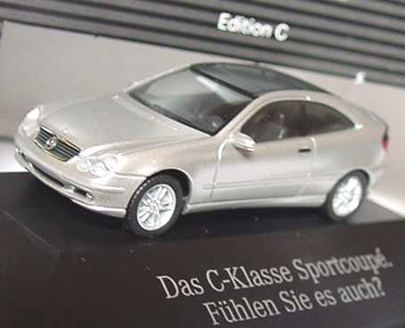 Foto 1:87 Mercedes-Benz C-Klasse Sport Coupé silber-met. Fühlen Sie es auch? Werbemodell herpa B66961315