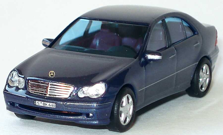 Foto 1:87 Mercedes-Benz C-Klasse (W203) C 270 CDI topasblau-met. designo-Line, IA rot (CMD-Edition) Busch 49120