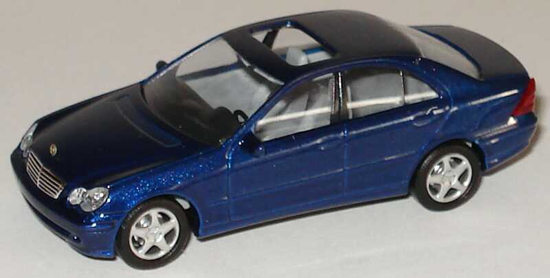 Foto 1:87 Mercedes-Benz C-Klasse (W203) blau-met. mit Schiebedach Busch