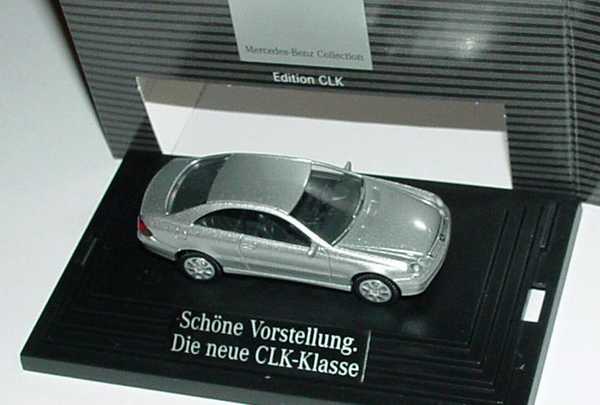 Foto 1:87 Mercedes-Benz CLK (C209) brillantsilber-met. Schöne Vorstellung. Die neue CLK-Klasse Werbemodell Wiking B66961336