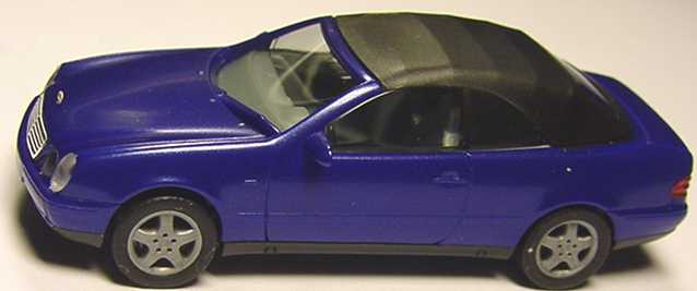 Foto 1:87 Mercedes-Benz CLK Cabrio (A208) mit Softtop royalblau-met. herpa