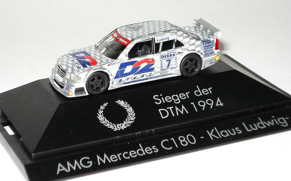 Foto 1:87 Mercedes-Benz C 180 DTM 1994 AMG, D2 Privat Nr.7, Klaus Ludwig Sieger der DTM1994 herpa