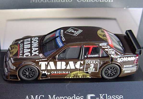 Foto 1:87 Mercedes-Benz C-Klasse W202 DTM 1995 AMG Tabac Sonax Nr. 3 Jörg van Ommen - Werbemodell herpa B6 600 5311
