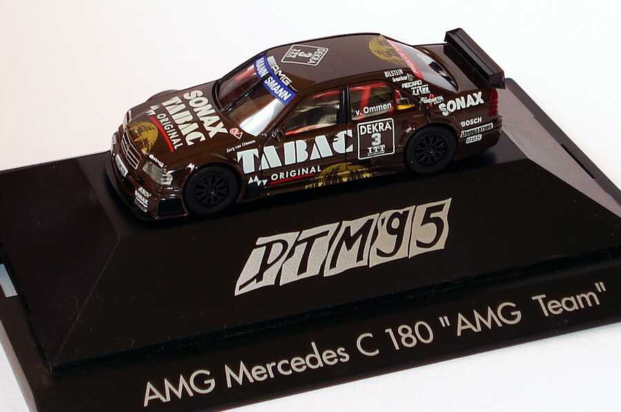 Foto 1:87 Mercedes-Benz C 180 DTM 1995 AMG, Tabac/Sonax Nr. 3, v. Ommen herpa 036429