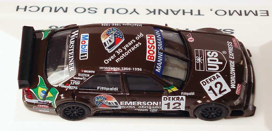 Foto 1:87 Mercedes-Benz C 180 (W202) ITC 1996 AMG, UPS Nr.12, Fittipaldi Sao Paulo 27.10.96, Emmo, thank you so much herpa