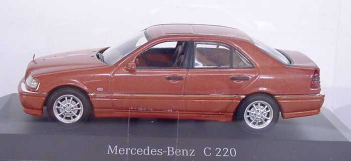 Foto 1:43 Mercedes-Benz C 220 Facelift (W202) rotbeige-met. Werbemodell Minichamps B66005747