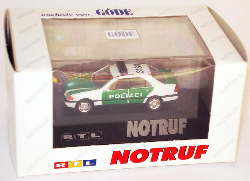 Foto 1:87 Mercedes-Benz C 220 (W202) Polizei Stuttgart, 3180, RTL Notruf (Göde-Edition) herpa 335-008-5