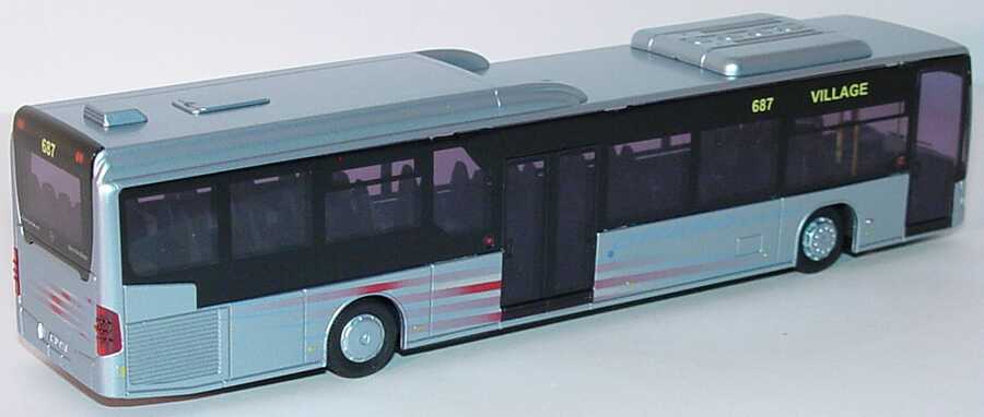 Foto 1:87 Mercedes-Benz Citaro LE MÜ blausilbermet mit Streifendesign Werbemodell AMW/AWM B66000707