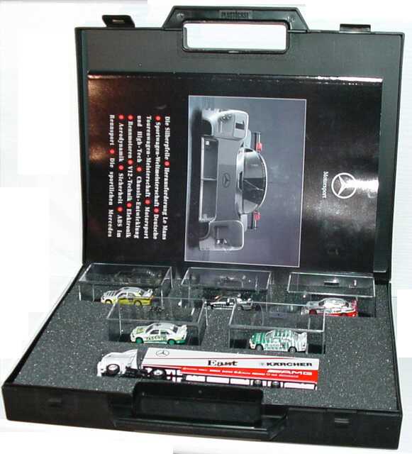 Foto 1:87 Mercedes-Benz Deutsche Tourenwagen Meisterschaft DTM 1991 (5x MB 190 Evo II, 1x Renntransporter, 1x Magazin in Kunststoffkoffer, Auflage 500 Stück) herpa