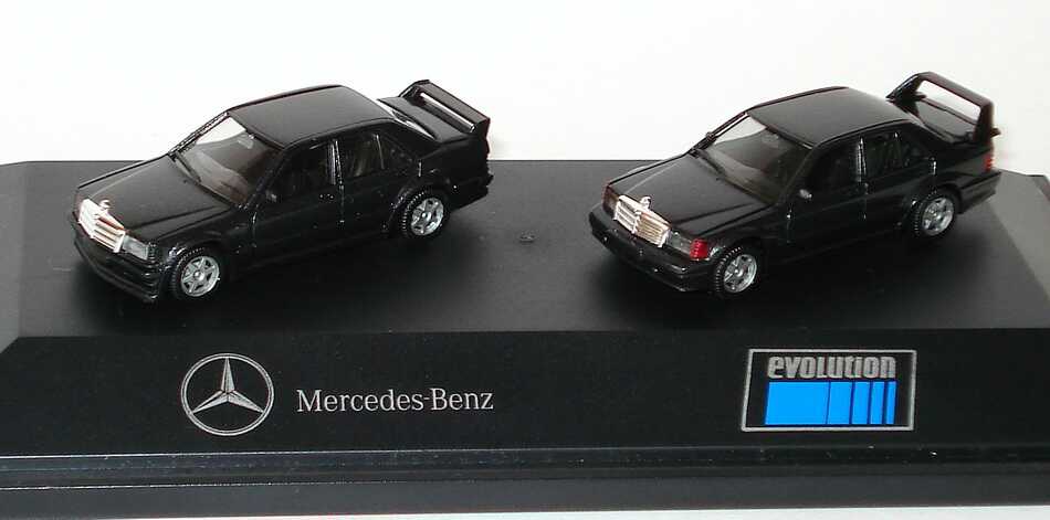 Foto 1:87 Mercedes-Benz Evolution (190E 2.5-16 Evo I + Evo II schwarzmet.) Werbemodell herpa