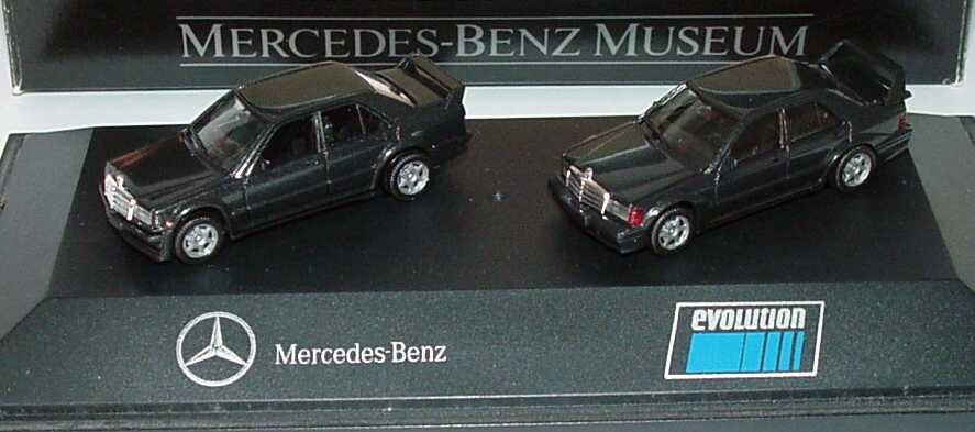 Foto 1:87 Mercedes-Benz Evolution (190E 2.5-16 Evo I + Evo II schwarzmet.) Werbemodell herpa