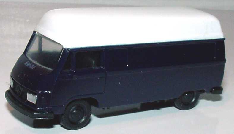 Foto 1:87 Mercedes-Benz L207 Kasten Hochdach dunkelblau, Dach weiß APS Collection
